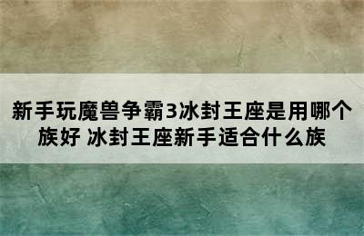 新手玩魔兽争霸3冰封王座是用哪个族好 冰封王座新手适合什么族